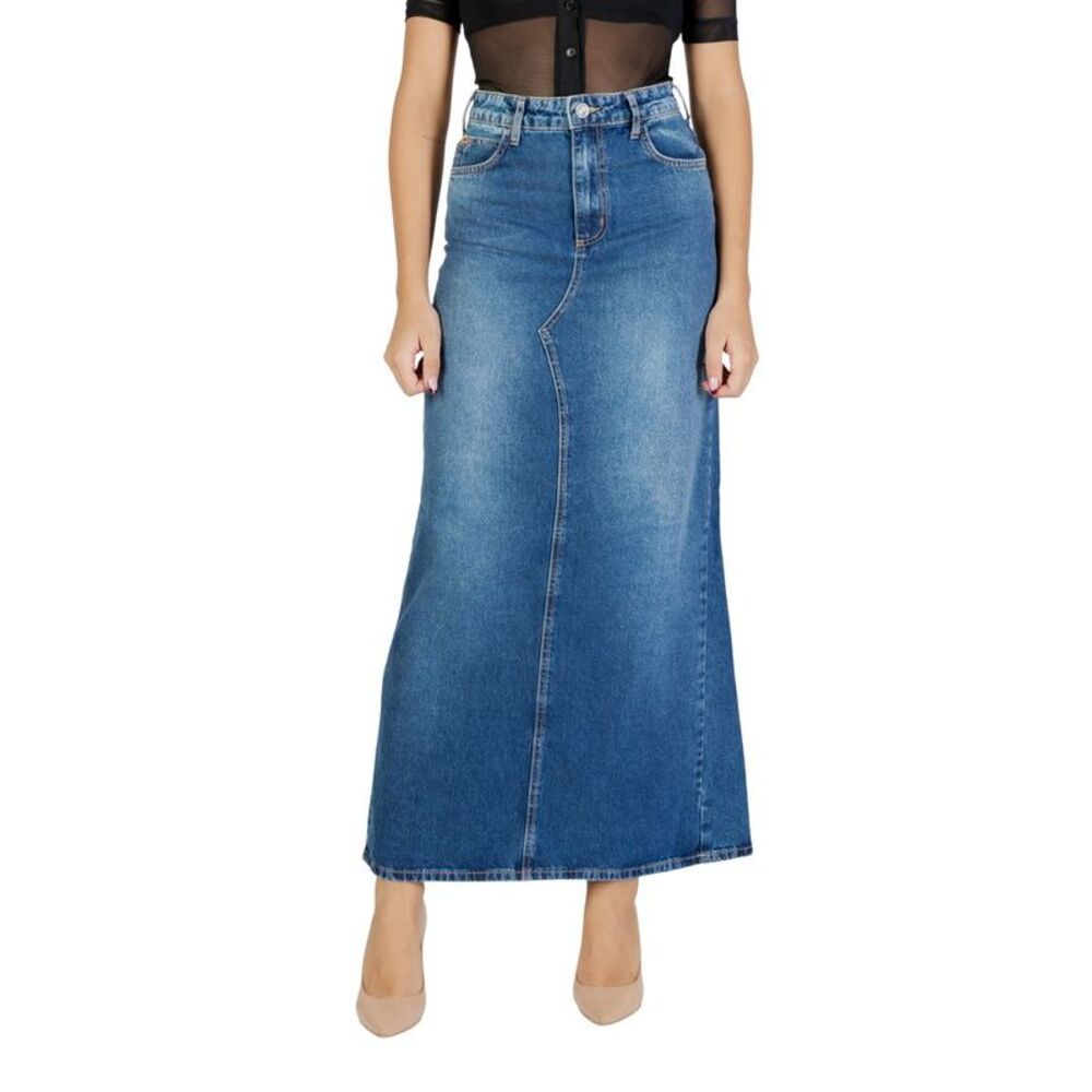 Colcci Blue Cotton Long Women's Skirt